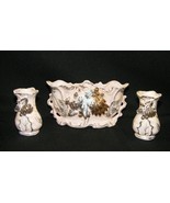Vintage Porcelain Pink and Gold Console Candle Set Japan Original Box - $669.26 MXN