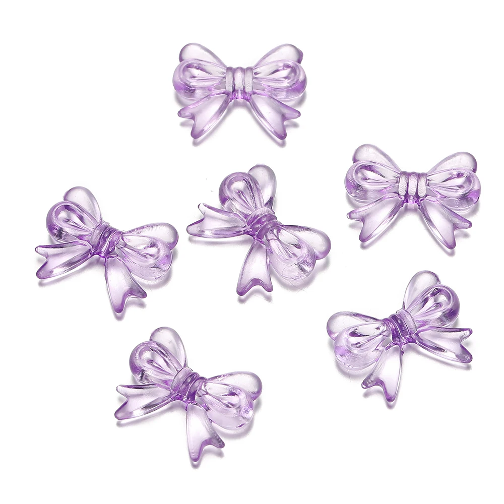 30Pcs/Lot 14x18mm Bowknot Transparent Bow Spacer Beads Earrings -Clear p... - $1.72