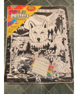 Vintage 1997 Wildlife Art Fuzzy Poster Wolf 16&quot; X 20&quot; *NEW/Sealed* ww1 - €25,83 EUR