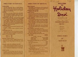 Holiday Inn Room Service Menu &amp; Directory of Services Springfield Missouri 1976 - £14.03 GBP