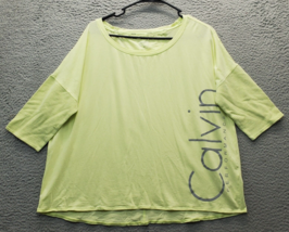 Calvin Klein Performance Top Womens XL Green Mesh Sleeve Stretch Swoosh ... - £15.69 GBP