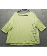 Calvin Klein Performance Top Womens XL Green Mesh Sleeve Stretch Swoosh ... - $20.32