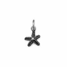 Oxidized Starfish Neck Charm w/ Round Diamond 925 Silver Women Girl Fashion Gift - £18.90 GBP