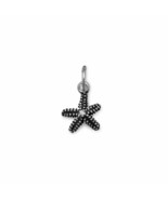 Oxidized Starfish Neck Charm w/ Round Diamond 925 Silver Women Girl Fash... - £18.39 GBP