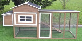 Large 87&quot; Wood Chicken Coop Backyard Hen House 4-6 Chickens Nesting Box &amp; Run - £324.74 GBP