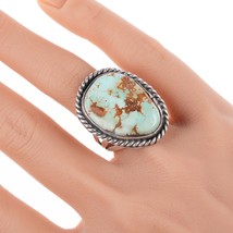 sz7.5 Vintage Navajo silver and turquoise ring - £107.09 GBP