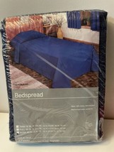 Vintage Twin Bunk Ribbed BLUE Bedspread Fashion Manor Penn Prest JC Penney - £39.90 GBP
