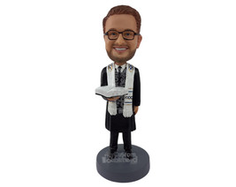 Custom Bobblehead The Priest Holding His Bible To Do The Rituals - Wedding &amp; Cou - £71.48 GBP