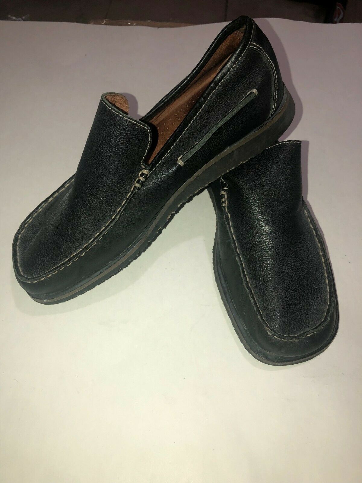 Kenneth Cole Reaction Black Leather Slip On Loafers Men&#39;s 9.5 - $9.89
