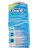 Lot of 2 Oral-B Super Floss Pre-Cut Strands Dental Floss, Mint, 50 Count - £3.27 GBP