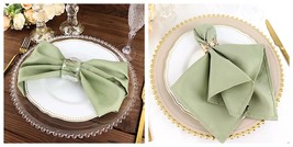 Eucalyptus Green Polyester 17x17&quot; TABLE NAPKINS Wedding Party Kitchen 25... - $46.99