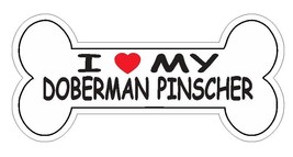 Love My Doberman Pinscher Bumper Sticker or Helmet Sticker D7163 Dog Bone - £1.11 GBP+