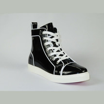 Mens High Top Shoes By FIESSO AURELIO GARCIA, Shiny Patent Leather 2416 Black image 2