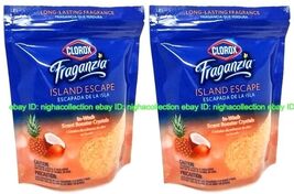 Lot 2 x Clorox Island Escape Fraganzia In-wash Scent Booster Crystals 10... - $12.86
