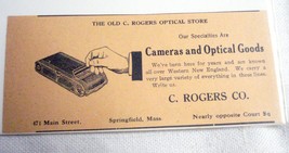 1918 Ad C. Rogers Co. Camera and Optical Goods Store Springfield, Mass. - £6.28 GBP