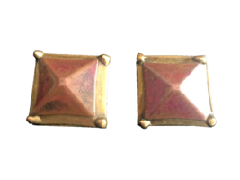 Vintage  Modernist Copper Brass Geometric Earrings - $34.64