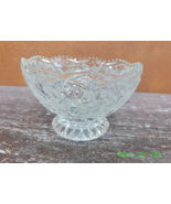 Vintage Zajecar Lead Crystal Bowl Hand Cut Etched Roses Made In Yugoslavia - $57.95
