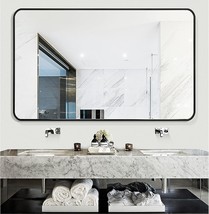 Black Bathroom Mirror 30X40, Large Mirror 30 X 40 Inch For Wall, Thicken Metal - £75.85 GBP