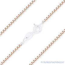 Round Box 1.1mm Link Italy Sterling Silver 14k Rose Gold Italian Chain Necklace - $30.09+