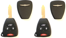 X2  Remote Head Key Shell For Chrysler 4 Button Removable Blade A+ Quality - £7.59 GBP