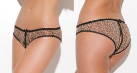 Leopard Print Crotchless Panties Lace Trim Animal Panty Lingerie Underwear 2882 - £10.27 GBP