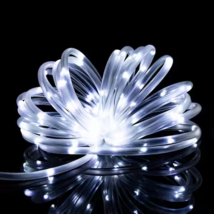 GIGALUMI Outdoor 35.7 ft. Solar Powered Cool White LED Soft Rope Light (2-Pack) - $27.23
