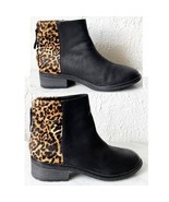 Sperry Maya Belle Black Leather/Leopard Print Chelsea Ankle Boots - Wome... - $80.09 CAD