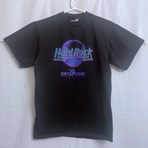 Vtg. 1989 Hard Rock Cafe Toronto Skydome T-Shirt Men Medium M Black Purple Teal - £23.67 GBP