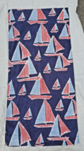 Mainstays Sailboats Beach Towel 28x60" 100% Cotton Navy Blue & Red - $16.78