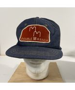 Vintage Denim SnapBack Hat Double M Ranch Patch Baseball Hat Trucker Far... - $52.54 CAD