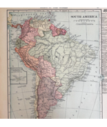 1917 South America WW1 Era Map Atlas Of The World Antique Continent DWUU1B - €34,85 EUR