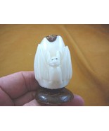 (TNE-BAT-236A) little white BAT TAGUA NUT figurine carving VEGETABLE lov... - $439.81 MXN