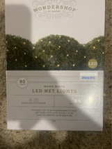 Wondershop 90ct LED Net Lights Warm White Steady Illuminating 4&#39;x4&#39; by Philips - £15.97 GBP