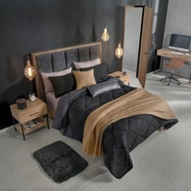 SHADOW REVERSIBLE COMFORTER SET 4 PC TWIN SIZE WITH THROW BLANKET - $2,216.52 MXN
