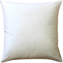Sankara Ivory Silk Throw Pillow 20x20, with Polyfill Insert - £40.14 GBP