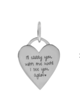 Origami Owl Pendant (new) &quot;I&#39;LL CARRY YOU&quot; - SILVER HEART PENDANT - IN9010 - $27.95