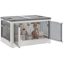HOMCOM White Stackable Collapsible Storage Bins with Lids, Wheels - $1,362.19 MXN