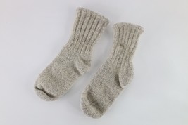 Vintage 70s Distressed Chunky Wool Knit Winter Hiking Boot Socks Heather... - £38.88 GBP