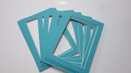 Picture Frame Mat 5x7 for 4x6  photo Teal blue mats SET OF 12 - £7.15 GBP