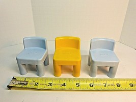 Little Tikes Dollhouse Furniture Chairs Lot of 3 yellow and blue free sh... - £13.63 GBP