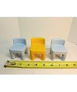 Little Tikes Dollhouse Furniture Chairs Lot of 3 yellow and blue free sh... - $329.95 MXN