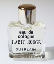 Habit Rouge Guerlain ✿ Vtg Mini Eau Cologne Miniature Perfume (4ml. = 0.13oz.) - £15.31 GBP