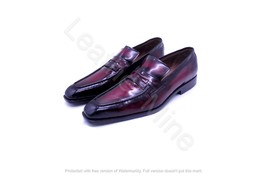 Men&#39;s Handmade Red Patent Leather Dress Shoes For Men, Custom Made Forma... - £110.86 GBP
