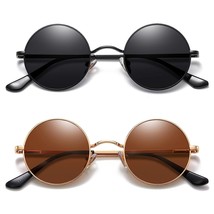 Small Round Sunglasses Polarized For Men Women Retro Vintage Circle Hippie Sun G - £25.29 GBP