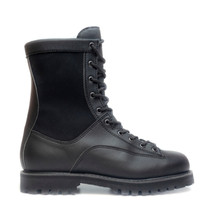 Black vegan boot biker who military rugged hiking padded breathable lining - £136.82 GBP