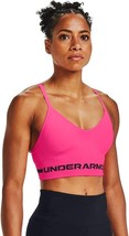 Under Armour Seamless Low Impact Sports Bra Womens L Pink Pullover Racer... - £26.01 GBP
