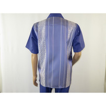 Men MONTIQUE 2pc Walking Leisure Suit Matching Set Short Sleeve 2227 Purple image 5