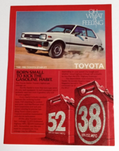 White Toyota Starlet Automobile Car Magazine Cut Vintage Print Ad 1981 - £6.42 GBP