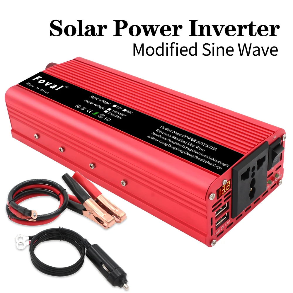 2600W/2000W/1500W Car Power Inverter LED Dual USB Peak DC 12V to AC 220V - £38.13 GBP+