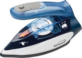 Brentwood MPI-45 1100-Watt Dual Voltage Non-Stick Travel Iron with Steam, Blue - £20.42 GBP